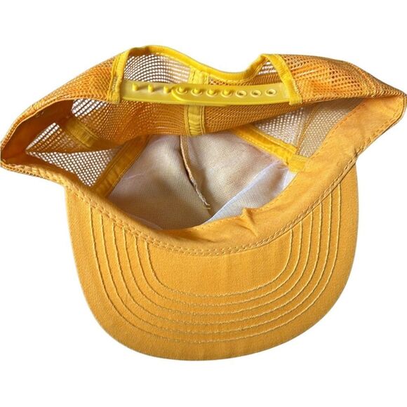 80s Vintage Yellow Home Club Snap Back Trucker Hat - Picture 3 of 4